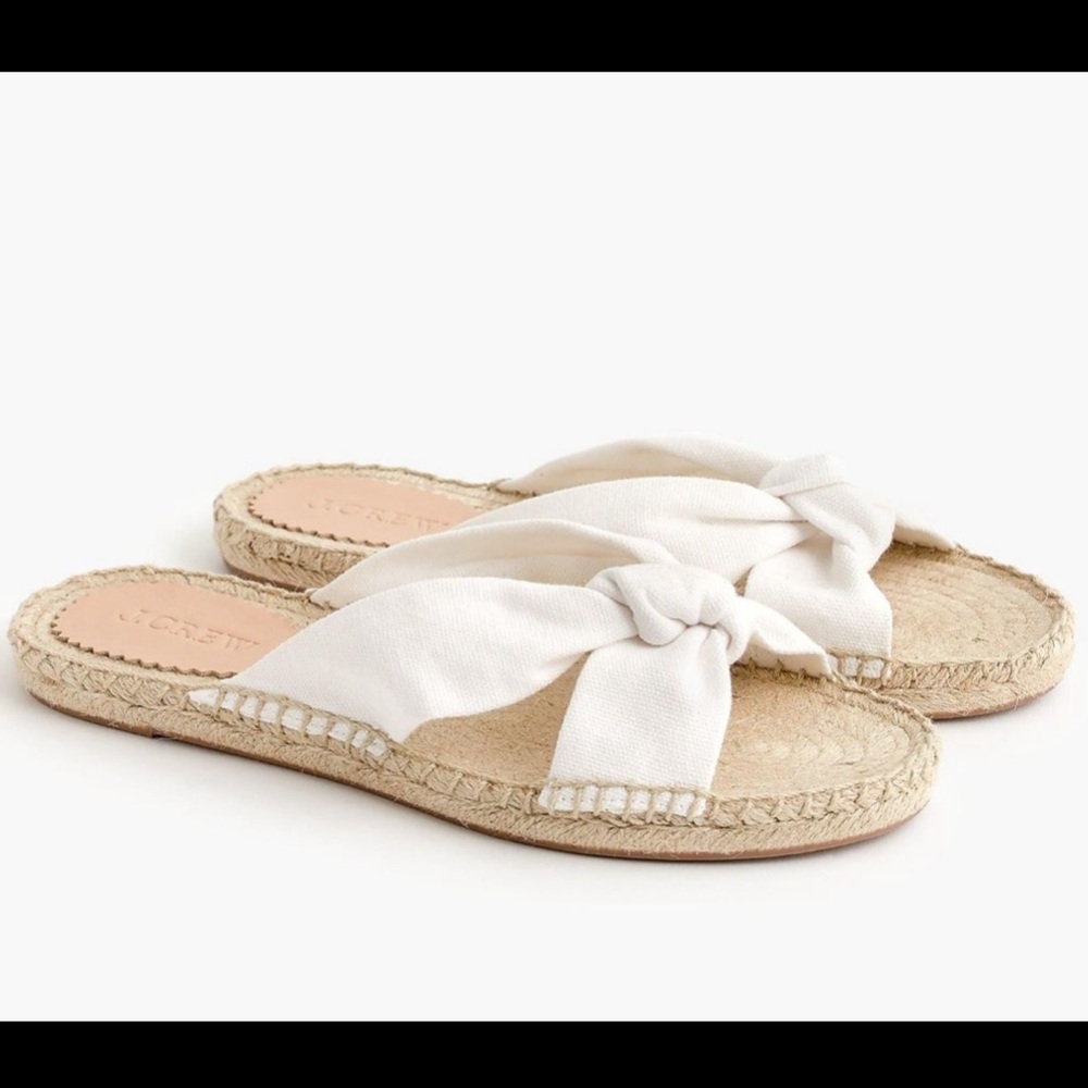 NEW J. Crew Cream Knotted Strap Espadrille Sandals